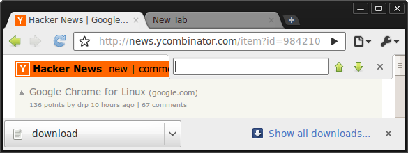 Current Google Chrome interface